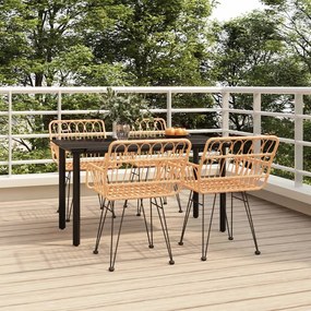 Set da pranzo da giardino 5 pz in polyrattan