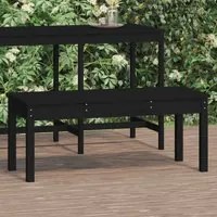 Panca da Giardino Nera 109x44x45 cm Legno Massello di Pinocod mxl 105889