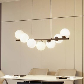 Lampada a sospensione in vetro Isandro Lucande, dimmerabile, Nero, Soggiorno / Sala da pranzo, Metallo, Design, Lampada a sospensione
