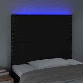 Testiera a led nero 90x5x118/128 cm in tessuto