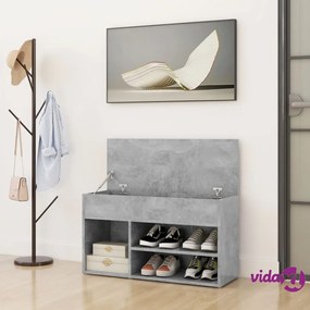 vidaXL Panca Portascarpe Grigio Cemento 80x30x45 cm in Truciolato