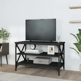 Mobile porta tv nero 80x40x50 cm in legno multistrato