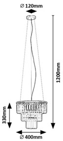 Rabalux 72265 - Lampadario a sospensione con filo ELOISA 3xE27/25W/230V