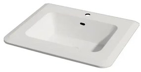 Lavabo a incasso rettangolare Bohemia H 2 cm in resina bianco