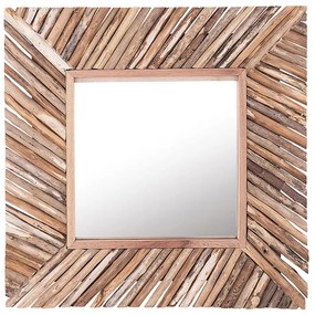 Specchio da parete legno chiaro 60 x 60 cm KANAB Beliani