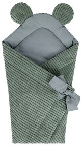 Copertina per neonati verde in velluto a coste 35x65 cm – Meowbaby