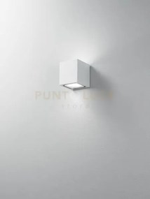 Applique alluminio colore bianco opaco totem ip54 biemissione 2 luc...