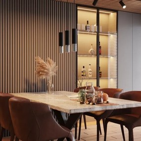 Sollux SL.0940 - Lampadario a sospensione con filo LOOPEZ 1xGU10/10W/230V nero/cromo