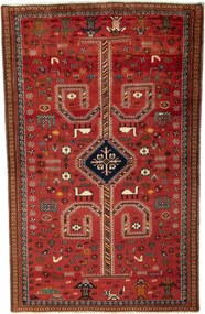 Shiraz Tappeto persiano 200x130 Rosso (Iran) Annodato A Mano