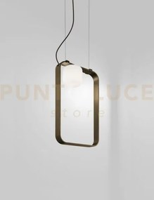 Groove sospensione 60 bianco satinato bronzo opaco 1 luce attacco e14