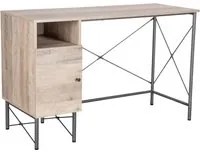 Bessy - scrivania in legno e metallo con 1 anta + 1 vano - 120x48x76 cm