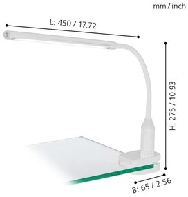 Eglo 96434 - Lampada con morsetto LED LAROA LED/4,5W/230V bianca