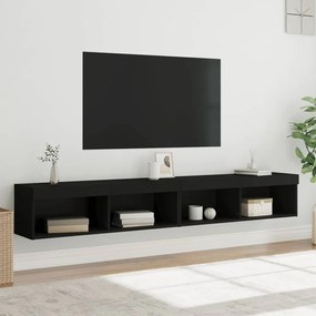 Mobili Porta TV con Luci LED 2 pz Neri 100x30x30 cm