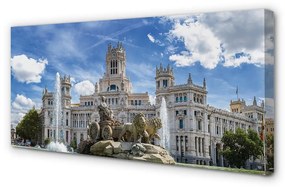 Quadro su tela Palazzo della fontana della Spagna Madrid 100x50 cm