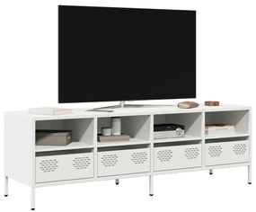 Mobile tv bianco 135x39x43,5 cm in acciaio laminato a freddo