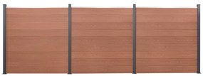Set Pannello Di Recinzione Marrone 526x186 Cm İn Wpc /