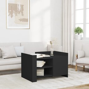 Tavolino Da Salotto Nero 80x50x50 Cm İn Legno Multistrato /