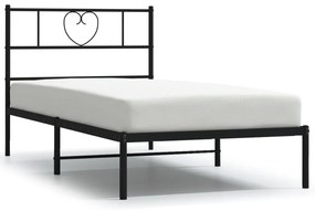 Giroletto con testiera metallo nero 100x200 cm