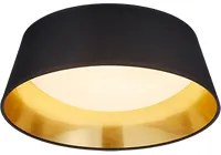 Plafoniera Led Interno led Diffusore Metacrilato Paralume Nero Oro Ponts GD Trio