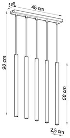 Sollux SL.0468 - Lampadario a sospensione con filo PASTELO 5xG9/8W/230V bianco