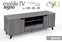 Mobile Porta tv basso weng ante e ripiani cm 140 x 40 x 50 h