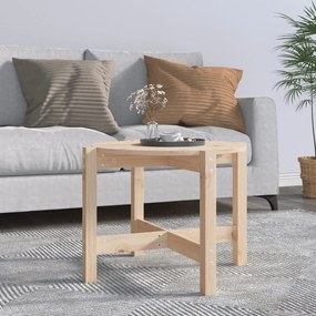 Tavolino Da Salotto Ø 62,5x45 Cm İn Legno Massello Di Pino /