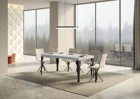 Tavolo Allungabile 200-304x90x77 cm Paxon Bianco Frassino Telaio Antracite...