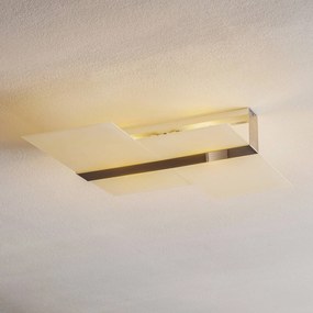SOLLUX LIGHTING Plafoniera Shifted, due sezioni in vetro, cromata