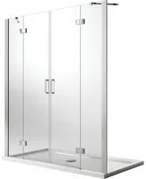 Porta Doccia 165CM H190 Vetro Trasparente con Easy-Clean mod. Flip Anta + Anta