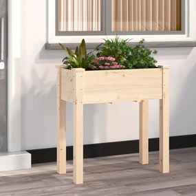 Fioriera Con Fodera 71x37x76 Cm Legno Massello Di Abete /