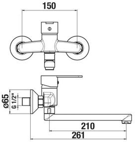 JIKA H3111Z70042301 - Rubinetto lavabo LYRA 15x26,1 cm cromo lucido