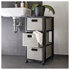 Mobiletto da bagno in plastica grigia 32,5x71 cm Country - Rotho