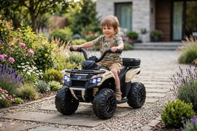 Quad Elettrico per Bambini Safari 6V con Bauletto Posteriore Beige...