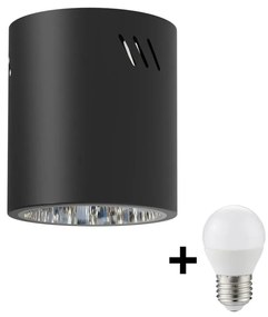 Faretto LED GEORGE 1xE27/6W/230V diametro 11 cm nero