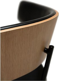 Sedia da pranzo nera/colore naturale chiaro con braccioli Crib – DAN-FORM Denmark