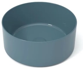 Lavabo da appoggio Open OLYMPIA CERAMICA tondo in ceramica L 40 x H 17 x P 40 cm blu lucido piletta non inclusa