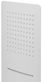 Soffione doccia a sbalzo slim 25x52 cm cromato in acciaio inox con cascata