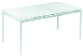 Tavolo da giardino allungabile Syd OASI BY EMU in ferro bianco con piano in acciaio  per 6 persone 160/210x90cm