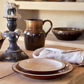 Piatto da dessert in gres beige mattone ø 20 cm Poterie - Casafina