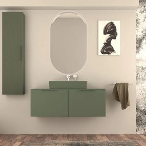 Lavabo da appoggio BADEN HAUS rettangolare in ceramica L 62 x H 11 x P 36 cm verde