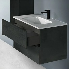 Mobile bagno sospeso 60 lava cannettato 2 cassetti lavabo e specchio Rigo