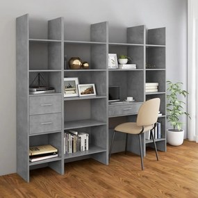 Libreria Grigio Cemento 40x35x180 cm in Legno Multistrato