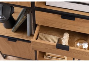 Libreria nera in rovere 85x141 cm Swindon - Actona