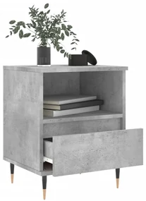 Comodino grigio cemento 40x35x50 cm in legno multistrato