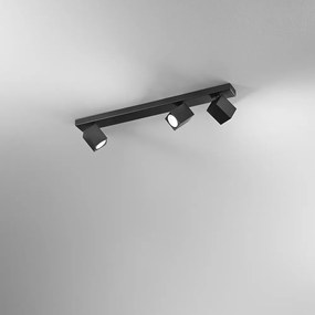Spot Cubico Moderno Oddy Alluminio Nero 3 Luci Gu10