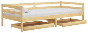 Divano letto con cassetti 90x200 cm legno massello di pino
