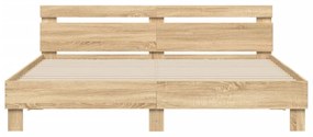 Giroletto testiera rovere sonoma 160x200 cm legno multistrato