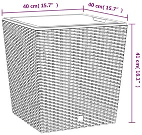 Fioriera con Interno Rimovibile Bianco 37 / 64 L PP Rattan