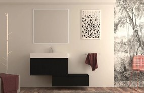 Armadietto bagno a terra Modula BADEN HAUS 1 cassetto P 45 x L 90 x H 27 cm nero opaco