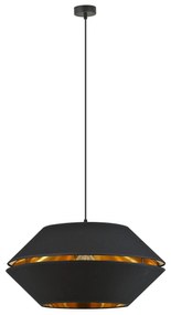 Sospensione Contemporanea 1 Luce Bellerofonte In Metallo Nero E Oro